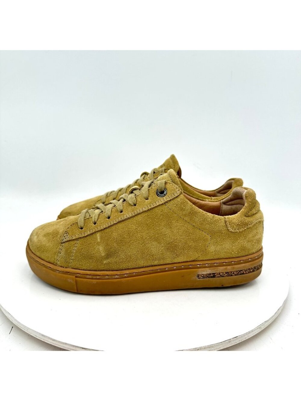 Birkenstock Bend Low Women Size 8 Brown Mustard Suede Sneaker Casual Shoes